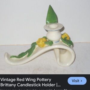 Vintage Red Wing Pottery Brittany Candlestick Holder